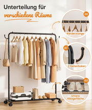 Yorbay Metall Robuster Kleiderständer auf Rollen - YB087-T107 - 4 - yorbiy.com