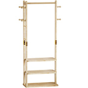 Yorbay Garderobenständer aus Holz mit 3 Ablagen, 59 × 29 × 170cm - YB089 - D044 - 1 - yorbiy.com