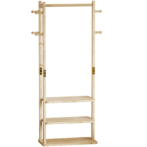Yorbay Garderobenständer aus Holz mit 3 Ablagen, 59 × 29 × 170cm - YB089 - D044 - 1 - yorbiy.com