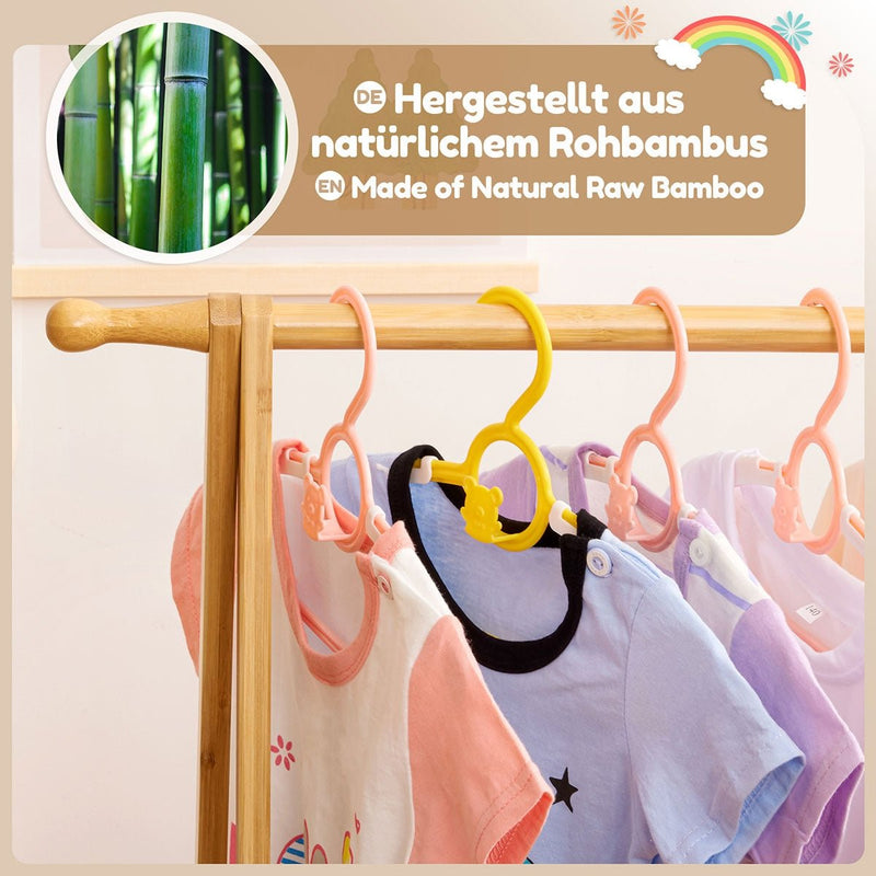 Yorbay klappbare Kinder Kleiderständer aus Bambus mit Aufbewahrungsbox - YB009-Z018 - 6 - yorbiy.com