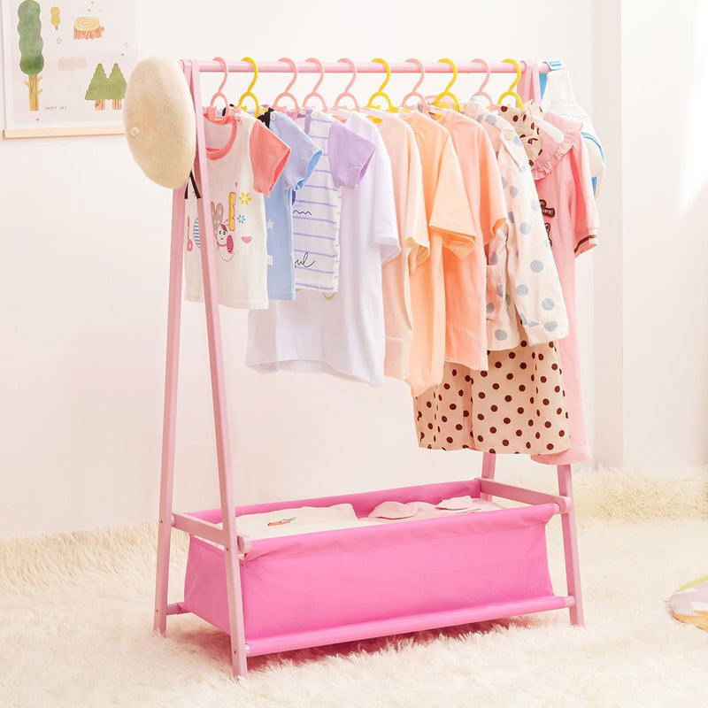 Yorbay klappbare Kinder Kleiderständer aus Bambus mit Aufbewahrungsbox - YB009 - Z020 - 9 - yorbiy.com