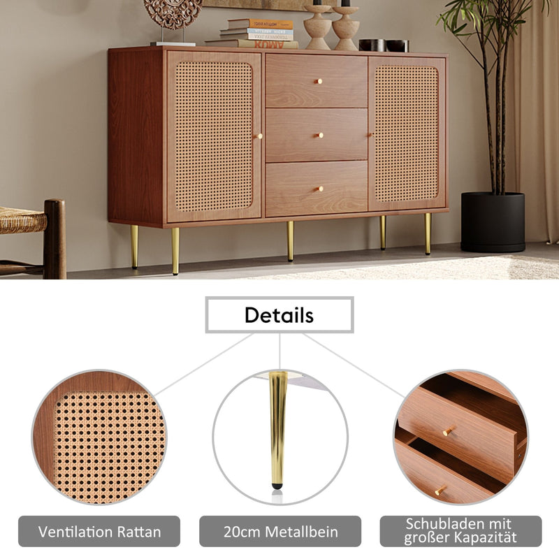 Kommode mit 2 Türen und 3 Schubladen, 90 × 150 × 40 cm - YB - 092122AAA - 4 - yorbiy.com