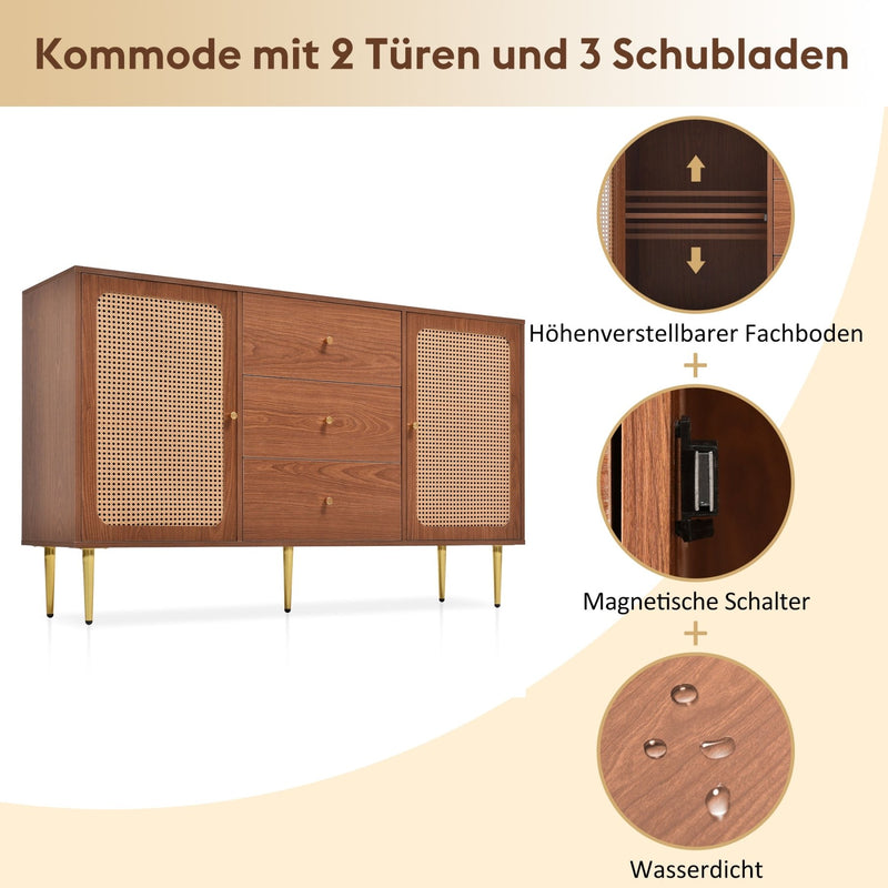 Kommode mit 2 Türen und 3 Schubladen, 90 × 150 × 40 cm - YB - 092122AAA - 5 - yorbiy.com