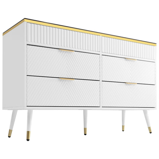 Kommode aus Bernstein Glas mit 6 Schubladen und Facheinteilung - YB - AB20302627W - 1 - yorbiy.com