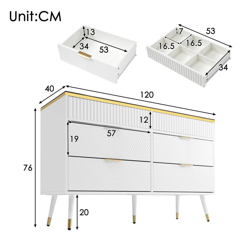 Kommode aus Bernstein Glas mit 6 Schubladen und Facheinteilung - YB - AB20302627W - 3 - yorbiy.com