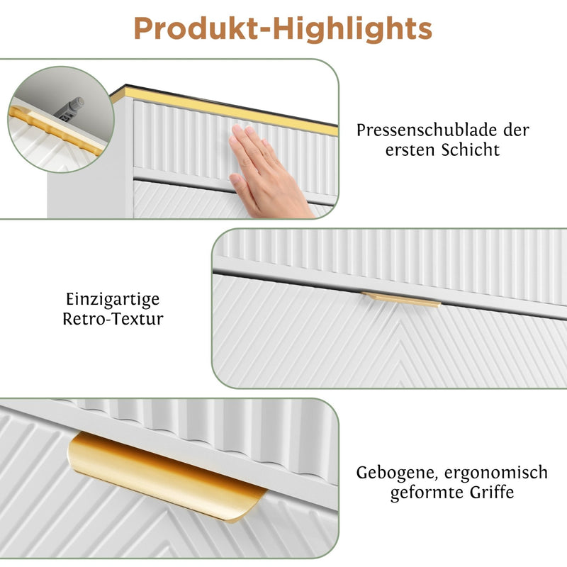 Kommode aus Bernstein Glas mit 6 Schubladen und Facheinteilung - YB - AB20302627W - 4 - yorbiy.com