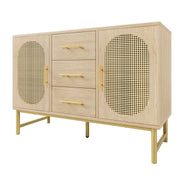 Rattan - Kommode mit 3 Schubladen und 2 Rattan - Türen - YB - AB20561516A - 1 - yorbiy.com