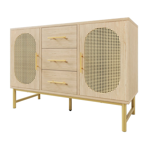 Rattan - Kommode mit 3 Schubladen und 2 Rattan - Türen - YB - AB20561516A - 1 - yorbiy.com