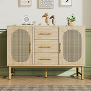 Rattan - Kommode mit 3 Schubladen und 2 Rattan - Türen - YB - AB20561516A - 2 - yorbiy.com