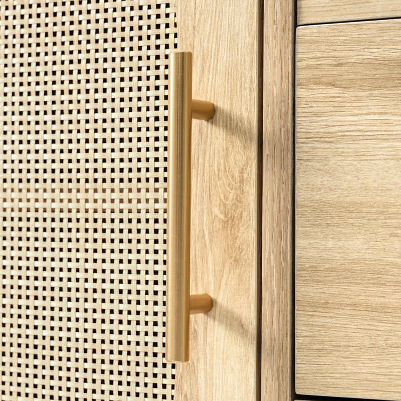Rattan - Kommode mit 3 Schubladen und 2 Rattan - Türen - YB - AB20561516A - 5 - yorbiy.com