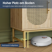 Rattan - Kommode mit 3 Schubladen und 2 Rattan - Türen - YB - AB20561516A - 6 - yorbiy.com