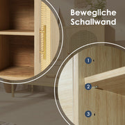 Rattan - Kommode mit 3 Schubladen und 2 Rattan - Türen - YB - AB20561516A - 7 - yorbiy.com