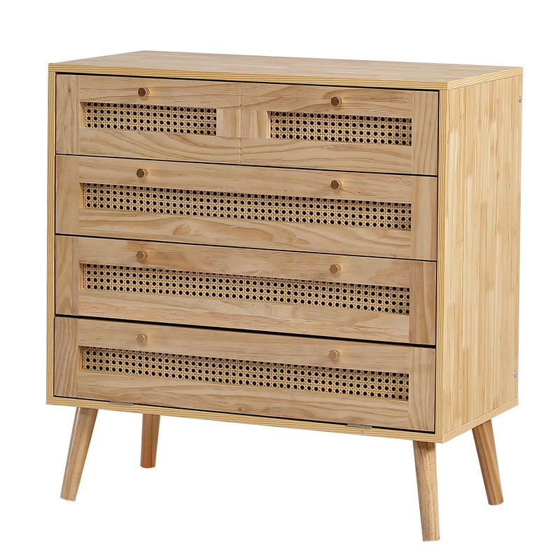 Kommode mit 3 Schubladen und Rattan - Schubladenplatte, 80 x 40 x 83 cm - YB - N622P167085 - 1 - yorbiy.com