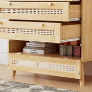 Kommode mit 3 Schubladen und Rattan - Schubladenplatte, 80 x 40 x 83 cm - YB - N622P167085 - 5 - yorbiy.com