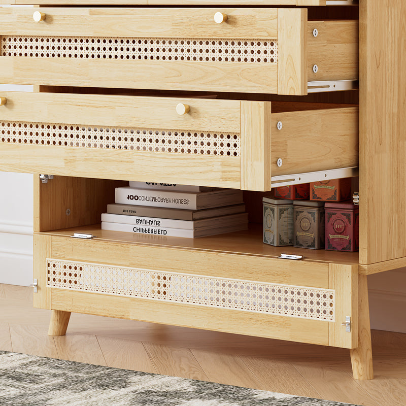 Kommode mit 3 Schubladen und Rattan - Schubladenplatte, 80 x 40 x 83 cm - YB - N622P167085 - 5 - yorbiy.com