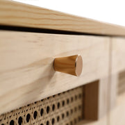 Kommode mit 3 Schubladen und Rattan - Schubladenplatte, 80 x 40 x 83 cm - YB - N622P167085 - 6 - yorbiy.com