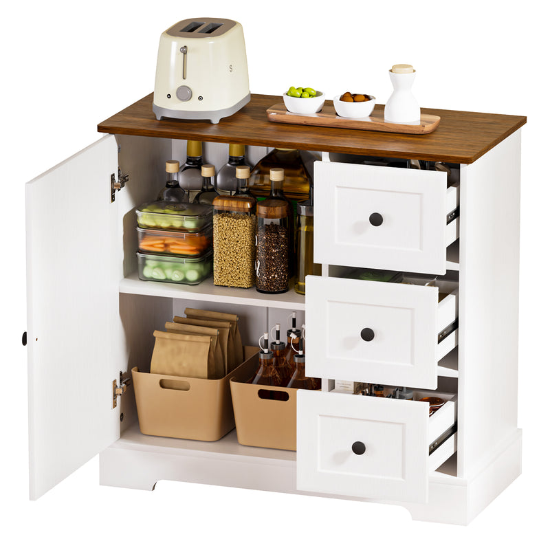 Yorbay Kommode mit 1 Tür & 3 Schubladen 85 cm - YW022-D092 - 7 - yorbiy.com