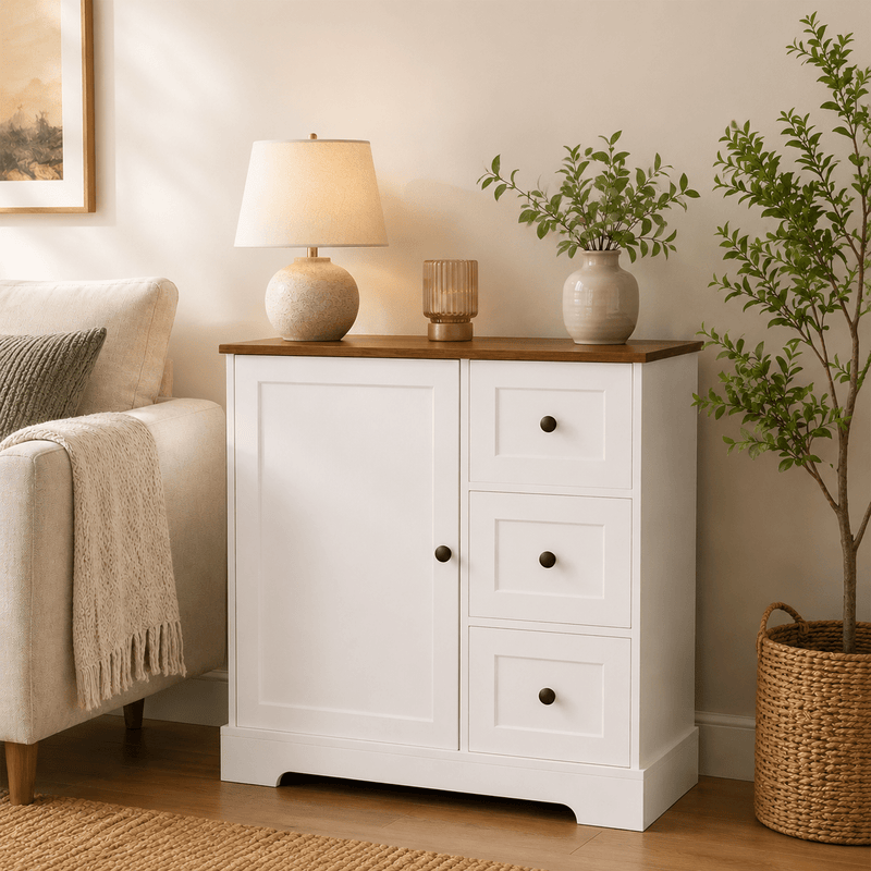Yorbay Kommode mit 1 Tür & 3 Schubladen 85 cm - YW022-D092 - 6 - yorbiy.com