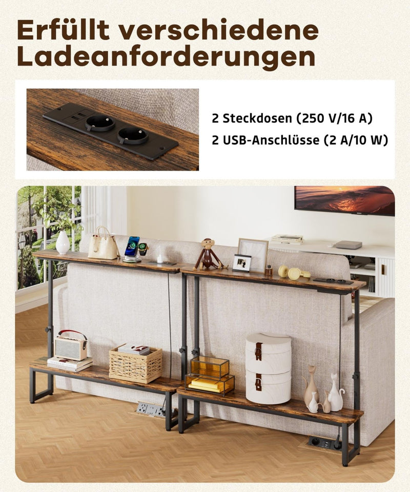 Yorbay höhenverstellbarer Konsolentisch mit Ladestation, 100 × 18 × 63–88 cm - YS027-T109 - 8 - yorbiy.com