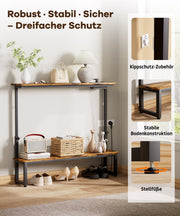 Yorbay höhenverstellbarer Konsolentisch mit Ladestation, 100 × 18 × 63–88 cm - YS027-T109 - 9 - yorbiy.com