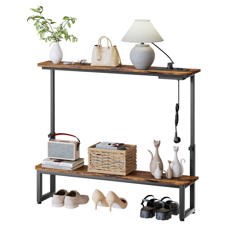 Yorbay höhenverstellbarer Konsolentisch mit Ladestation, 100 × 18 × 63–88 cm - YS027-T109 - 10 - yorbiy.com