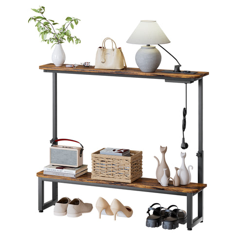 Yorbay höhenverstellbarer Konsolentisch mit Ladestation, 100 × 18 × 63–88 cm - YS027-T109 - 10 - yorbiy.com