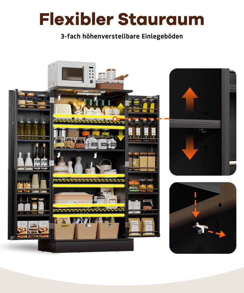 Yorbay Küchenschrank 120cm mit Doppeltür und Sensorlicht - YW007-D091 - 19 - yorbiy.com