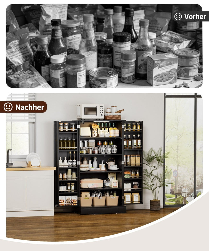 Yorbay Küchenschrank 120cm mit Doppeltür und Sensorlicht - YW007-D074 - 15 - yorbiy.com