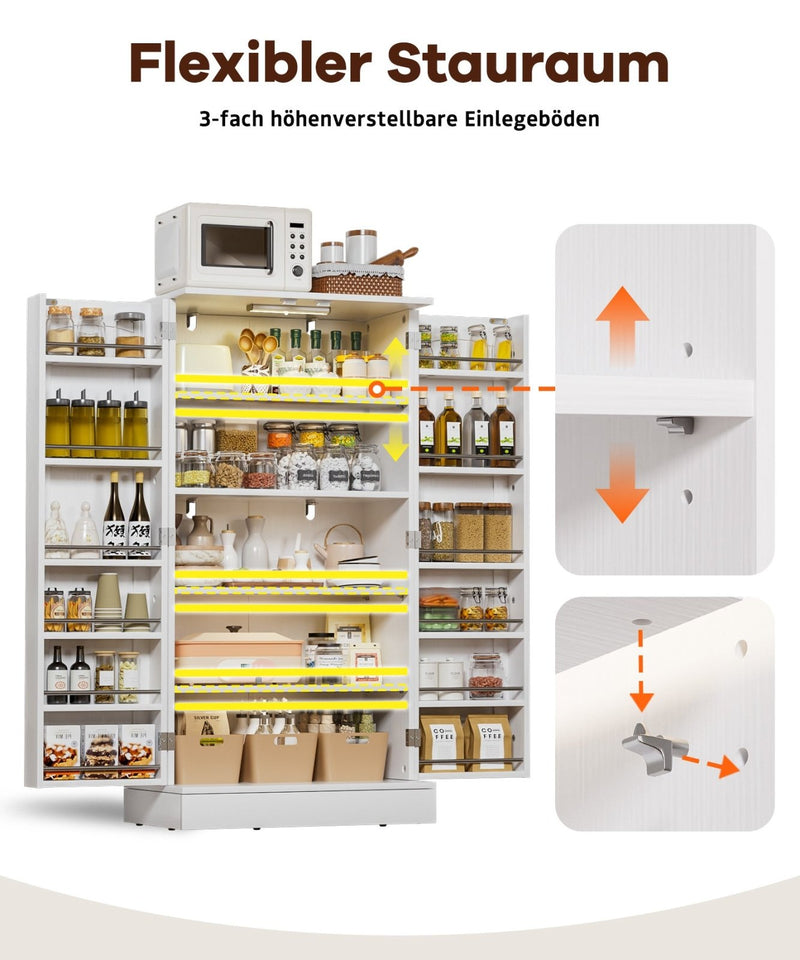 Yorbay Küchenschrank 120cm Weiß mit Doppeltür und Sensorlicht - YW007-D074 - 7 - yorbiy.com
