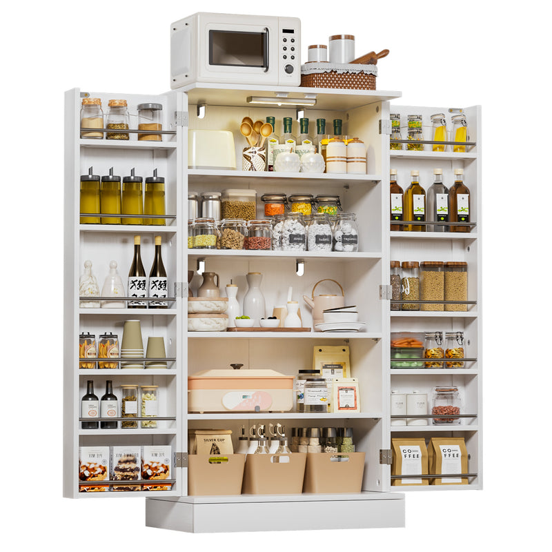 Yorbay Küchenschrank 120cm Weiß mit Doppeltür und Sensorlicht - YW007-D074 - 11 - yorbiy.com