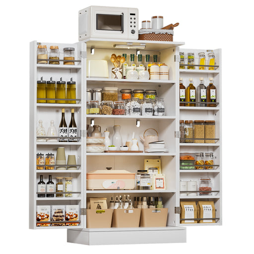 Yorbay Küchenschrank 120cm Weiß mit Doppeltür und Sensorlicht - YW007-D074 - 11 - yorbiy.com