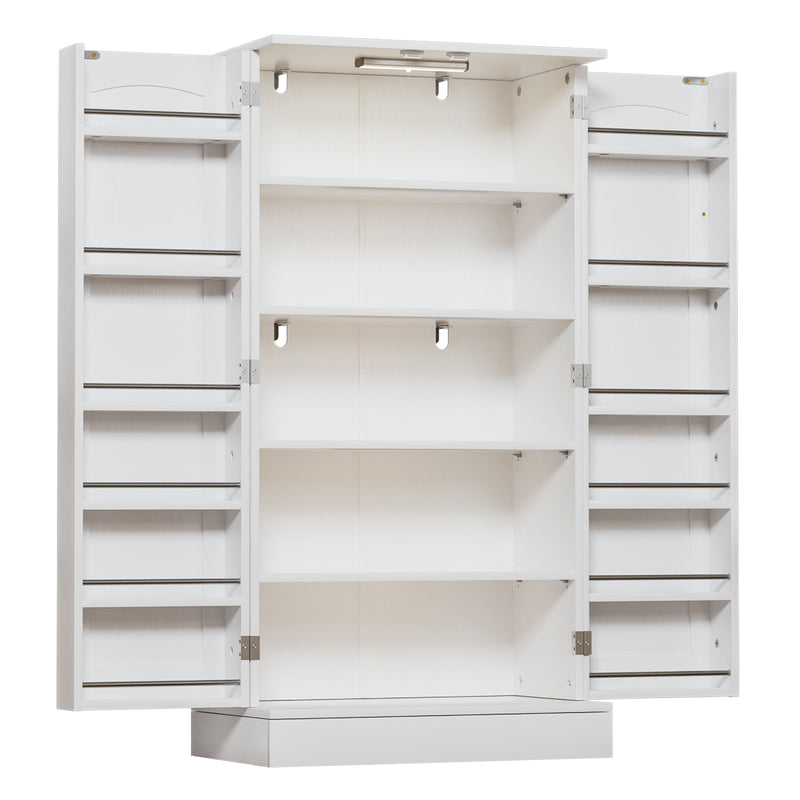 Yorbay Küchenschrank 120cm Weiß mit Doppeltür und Sensorlicht - YW007-D074 - 1 - yorbiy.com