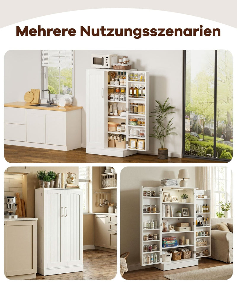 Yorbay Küchenschrank 120cm Weiß mit Doppeltür und Sensorlicht - YW007-D074 - 4 - yorbiy.com