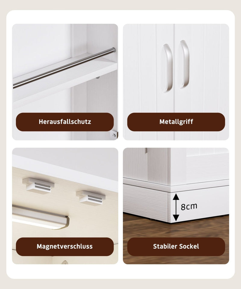 Yorbay Küchenschrank 120cm Weiß mit Doppeltür und Sensorlicht - YW007-D074 - 5 - yorbiy.com