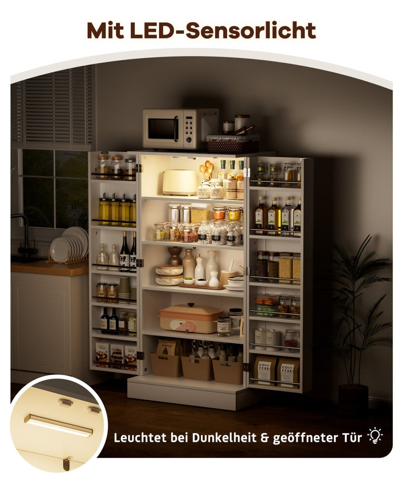 Yorbay Küchenschrank 120cm Weiß mit Doppeltür und Sensorlicht - YW007-D074 - 6 - yorbiy.com