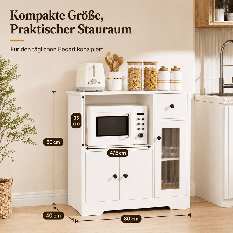 Yorbay Küchenschrank mit Schublade, 80 × 80 × 40 cm - YW009-D077 - 3 - yorbiy.com