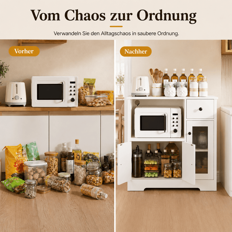 Yorbay Küchenschrank mit Schublade, 80 × 80 × 40 cm - YW009-D077 - 6 - yorbiy.com