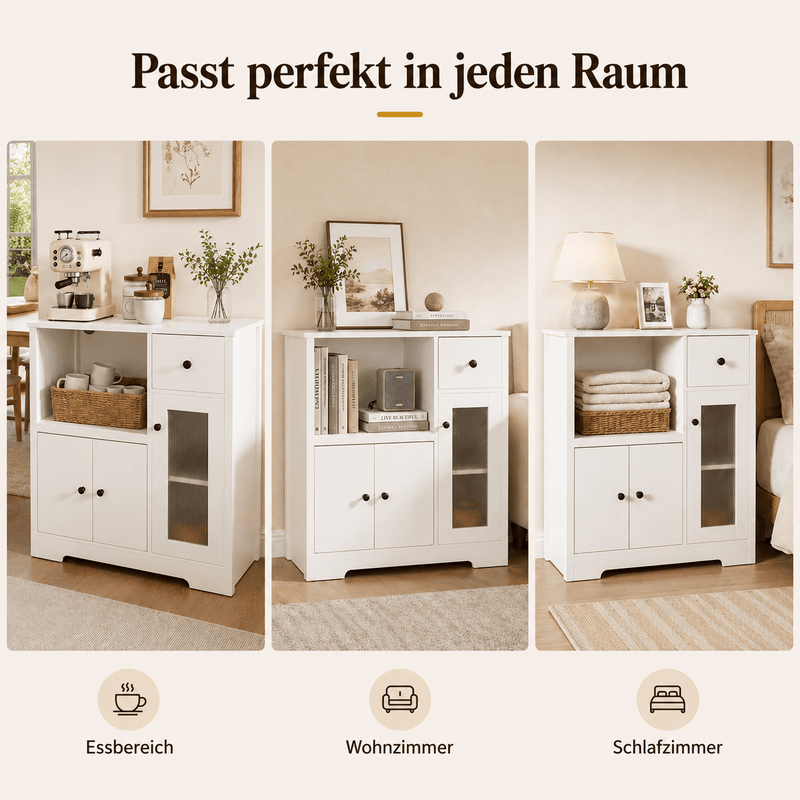 Yorbay Küchenschrank mit Schublade, 80 × 80 × 40 cm - YW009-D077 - 7 - yorbiy.com