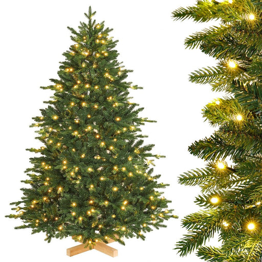 Yorbay künstlicher Weihnachtsbaum mit LED - Beleuchtung und Holzständer - O028 - 1 - yorbiy.com