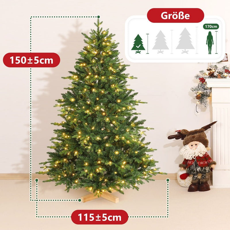 Yorbay künstlicher Weihnachtsbaum mit LED - Beleuchtung und Holzständer - O028 - 10 - yorbiy.com