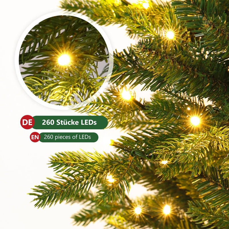 Yorbay künstlicher Weihnachtsbaum mit LED - Beleuchtung und Holzständer - O028 - 4 - yorbiy.com