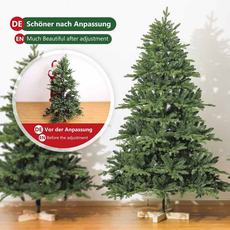 Yorbay künstlicher Weihnachtsbaum mit LED - Beleuchtung und Holzständer - O028 - 6 - yorbiy.com