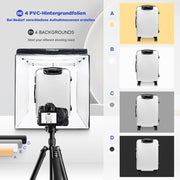 Yorbay Fotobox 80 x 80 x 80 cm mit dimmbarer LED - Beleuchtung und 4 Farbhintergründen - F154A - 3 - yorbiy.com