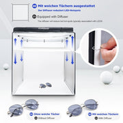 Yorbay Fotobox 80 x 80 x 80 cm mit dimmbarer LED - Beleuchtung und 4 Farbhintergründen - F154A - 5 - yorbiy.com