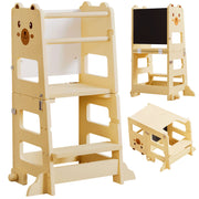 Yorbay 3 - in - 1 Montessori Kinder Lernturm in Bärenform - YB094-D050 - 1 - yorbiy.com