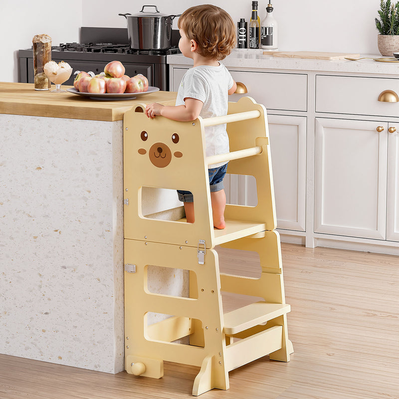 Yorbay 3 - in - 1 Montessori Kinder Lernturm in Bärenform - YB094-D050 - 2 - yorbiy.com