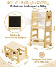 Yorbay 3 - in - 1 Montessori Kinder Lernturm in Bärenform - YB094-D050 - 3 - yorbiy.com