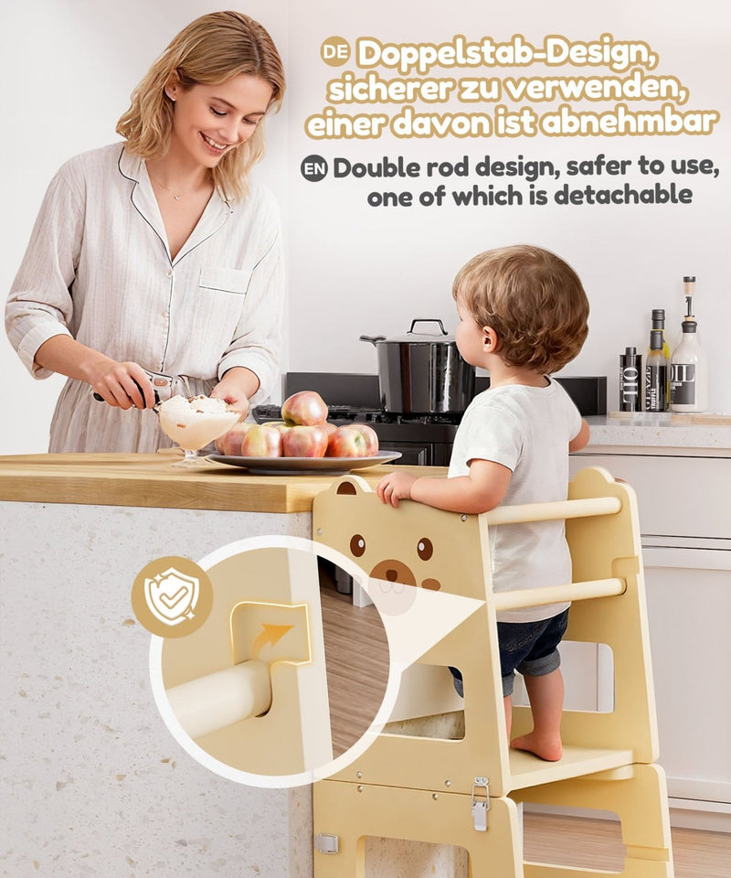 Yorbay 3 - in - 1 Montessori Kinder Lernturm in Bärenform - YB094-D050 - 5 - yorbiy.com