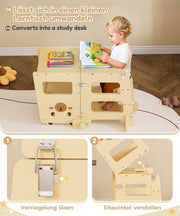 Yorbay 3 - in - 1 Montessori Kinder Lernturm in Bärenform - YB094-D050 - 7 - yorbiy.com