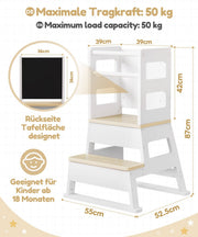 Yorbay Montessori Kinder Lernturm mit Tafel - YB091-D047 - 3 - yorbiy.com